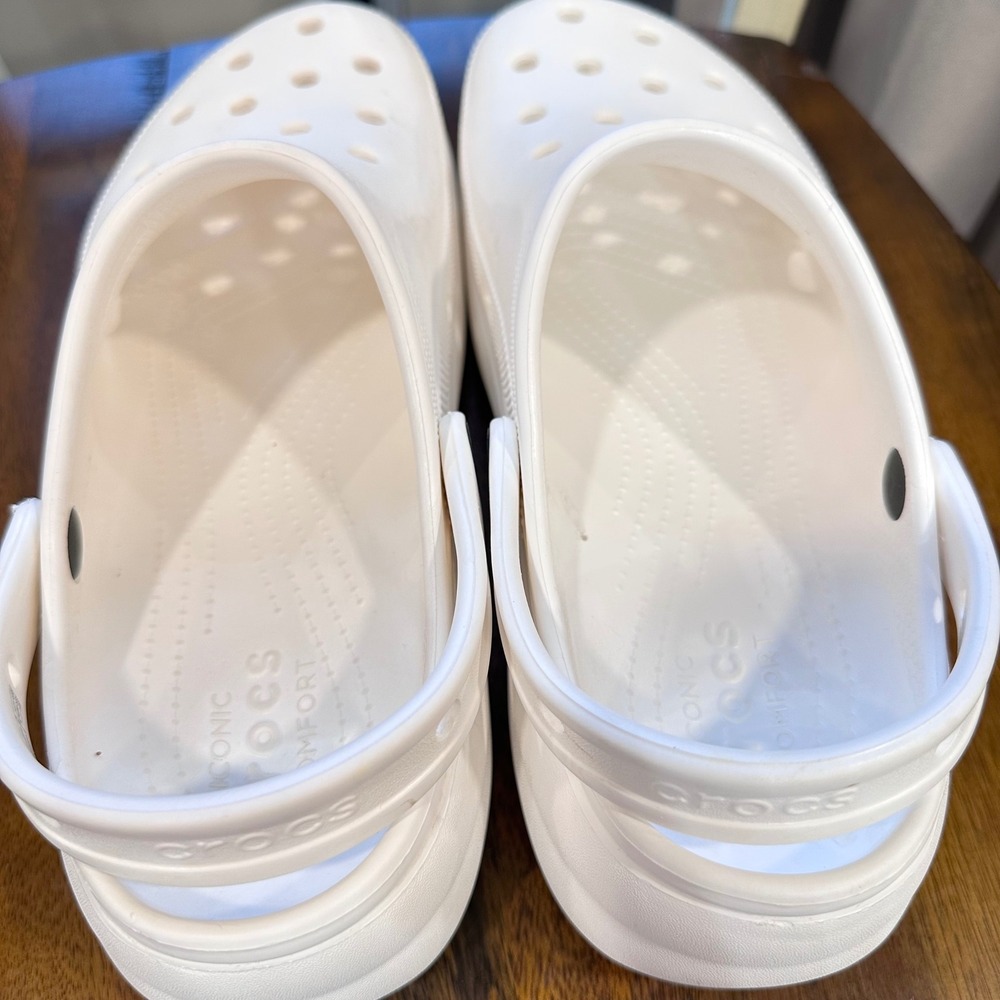 Crocs Classic Crush Clog Women Size 11 White Platform Chunky 206750 - Picture 9 of 12